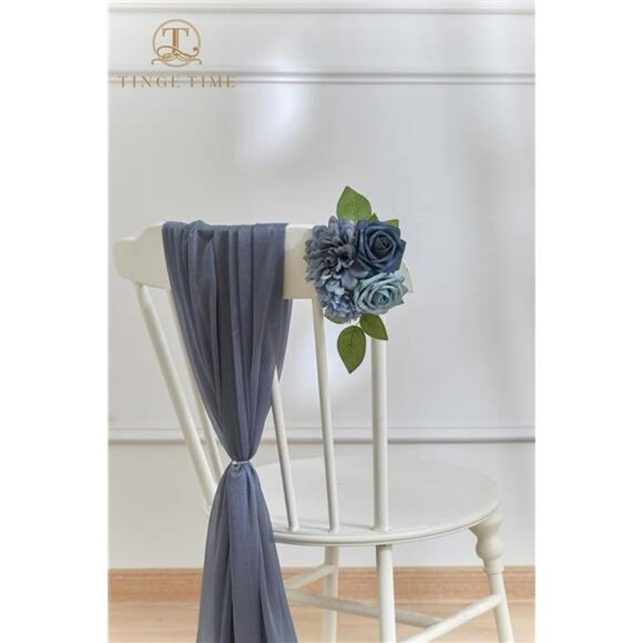 Dusty Blue Artificial Roses Combo Box Fake Flowers for Wedding Bouquets Centerpi - Picture 6 of 8